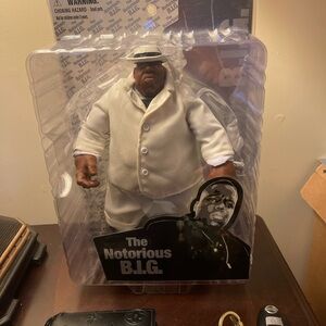 The Notorious B.I.G. Action Figure in White Suit. Very rare and hard to find